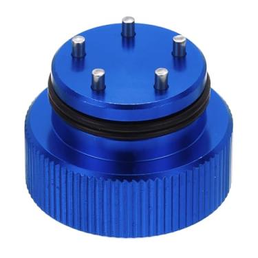 Imagem de HARFINGTON Ferramenta de chave de parafuso de peso de golfe, liga de alumínio, furo de 5 pinos redondo, ferramenta de substituição para taco de golfe com faixa elástica para Studio Select Button Back