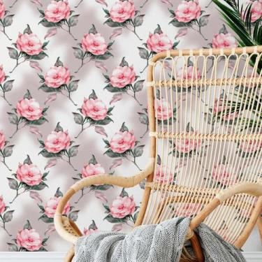 Imagem de Papel Parede Adesivo Rosa Fundo Degrade Elegante Sala 3.5m - DELIQUADR