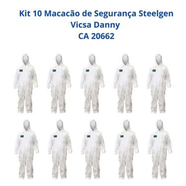 Imagem de Kit 10 Macacão de Segurança Steelgen Vicsa Danny CA 20662