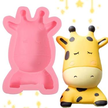 Imagem de nklbio 1 molde de fondant de chocolate de girafa de desenho animado, molde de silicone de doces de grau alimentício, adequado para decoração de bolos de cozinha, fabricação de massa de biscoitos