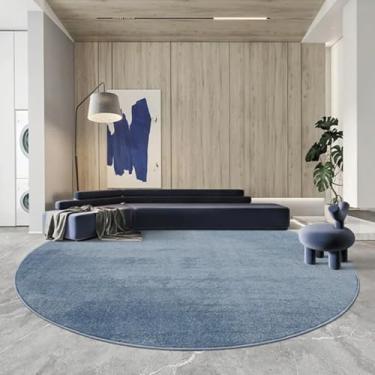 Imagem de Tapetes modernos e minimalistas para decoração de quarto, sala de estar, área grande, tapete redondo, macio e fofo, para sala de estar, casa sólida (160x160 cm/A)