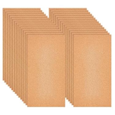 Imagem de OLYCRAFT Quadro de cortiça com 30 folhas para paredes 305 x 155 mm/12 x 15 mm, folha de cortiça retangular para quadros de avisos, quadro de cortiça de 1 mm de espessura para porta-copos jogo