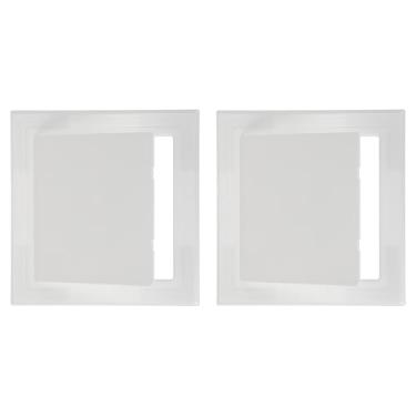 Imagem de PATIKIL Painel de acesso autoadesivo de 15 x 15 cm, 2 peças de portas de acesso de encanamento ABS, capa de parede fácil para fiação de cabos elétricos de encanamento de drywall, branco (150 x 150 mm)