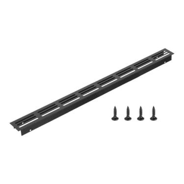 Imagem de PATIKIL Tampa de ventilação de porta, 40,6 x 3,5 cm (dimensões externas), grade de ventilação com venezianas de alumínio, ventilação retangular com parafusos de montagem para armário de sapatos, preto