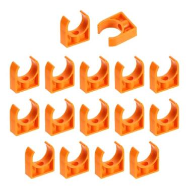 Imagem de uxcell 16 peças de grampos de tubo de água de PVC, fivelas de mangueira de tubulação em forma de U, suporte de tubo de irrigação para 25 mm OD para bandejas de TV, tubo de suporte de mangueira