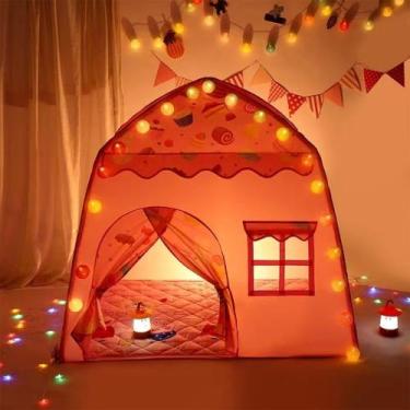 Imagem de Barraca Infantil Menina Rosa Flor Com Luz Cabana Menino Azul foguete -