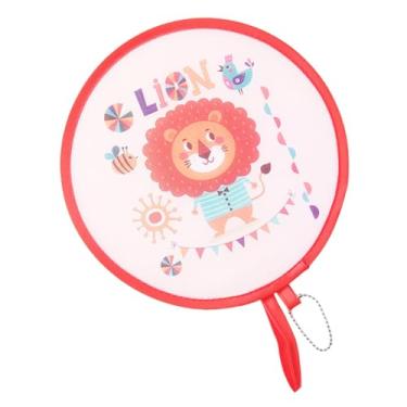 Imagem de Dynwave Ventilador redondo dobrável, ventilador portátil fofo para refrigeração de mão para lembrancinha de festa de fim de ano, Leão