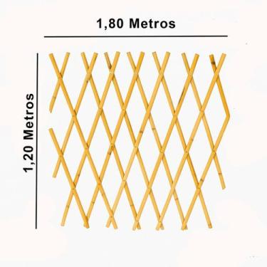Imagem de Treliça Gradil Cerca Painel de Bambu para plantas decorativo jardim ve