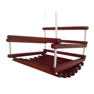 Imagem de Balanço Madeira 40X35 Mogno - Shoppingnet