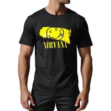 Imagem de Camisa Nirvana Cara Pintada Adulto - Glev.Conceito, P, Preto
