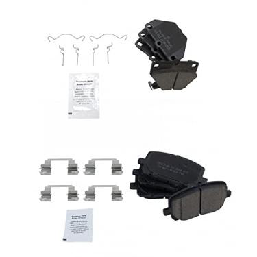 Imagem de TRQ Kit de pastilhas de freio a disco de cerâmica frontal e traseira para Vibe Corolla Matrix Novo