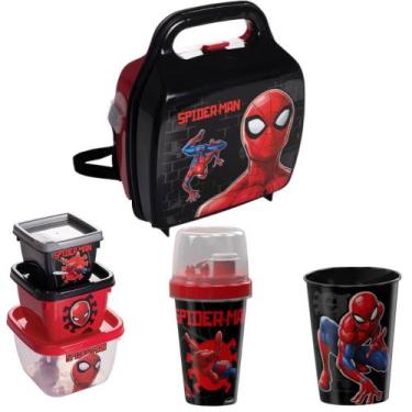 Imagem de Kit Escolar Homem Aranha 4 Peças Completo - Plasútil - Plasutil, Homem