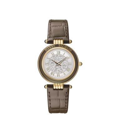 Imagem de Balmain, Lady, Haute Elegance, PVD/bisel marrom, feito na Suíça, quartzo, prata, couro, B81395212