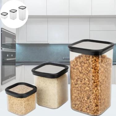 Imagem de Potes Herméticos de Plástico Casa Cozinha Organizada Armário Decoração
