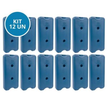 Imagem de Kit 12 Gelo Placa Gel Artificial Reutilizável Rígido 1000ml - Gelotech