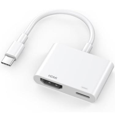 Imagem de Adaptador USB C para HDMI certificado Apple MFi para iPhone 15 16 para TV, 4K @60Hz e 100W de carregamento rápido tipo-C para HDMI Dongle para iPad Pro, MacBook Air/Pro, Galaxy S25/S24 para monitor de