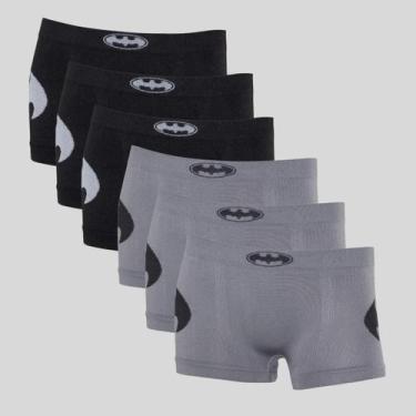 Imagem de Kit 6 Cueca Boxer Infantil SuperHerói Elastano Microfibra - Warner, So