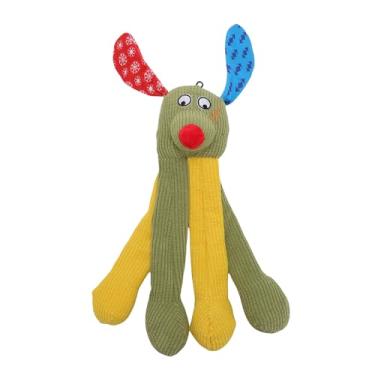 Imagem de Pssopp Toy de Mastigação de Cachorro, Brinquedos de Pelúcia Interativos Com Squeaker Engraçado para Cães Com Teto de Mastigação Tocando (Verde)