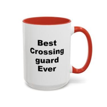 Imagem de Best Crossing Guard Ever - Caneca de café com destaque engraçado presente para herói da segurança escolar - Ideia de presente de aniversário e Natal (vermelho, 425 g)