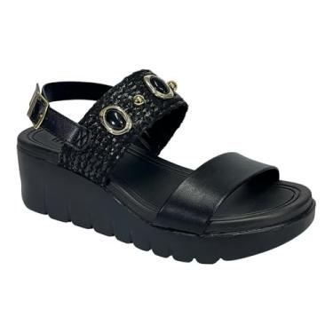 Imagem de Sandália Moleca Anabela Ráfia EVA 5536.110 Preto