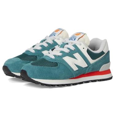 Imagem de New Balance Tênis masculino 574 V1 com cadarço, Novo Spruce/Vermelho explosão, 17