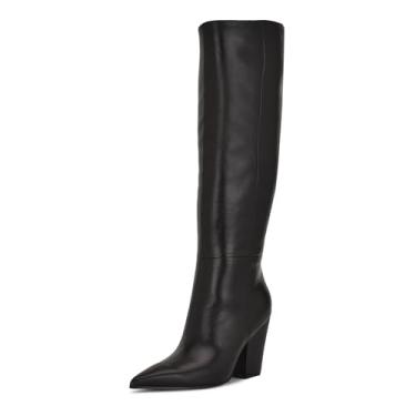 Imagem de Nine West Bota de cano alto feminina Adera, Couro preto 002, 41