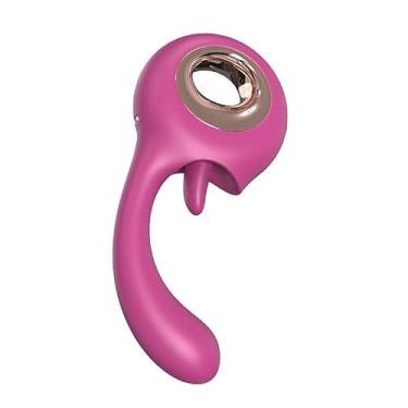 Imagem de S-Hande Vibrador de Ponto G com Língua Estimuladora, Silicone, Modelo Woo, 17,4 cm Comprimento, 3,6 cm Espessura, 9 Modos de Vibração, Recarregável USB