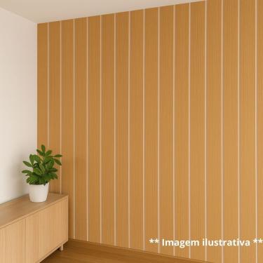 Imagem de Painel Ripado Parede Versátil Kit 100 Placas Mdf 45 X 11 Cm Freijó