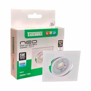 Imagem de Spot Led Neo Mr16 Embutir Quadrado 5w Taschibra 6500k Branco Frio