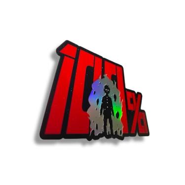 Imagem de Adesivo de anime Mob Psycho 100 – Decalque impermeável de vinil holográfico para carro e laptop | Acessórios de produtos de anime | Adesivo de mangá Mob Psycho (100)