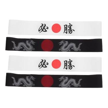 Imagem de Mipcase 4 peças de faixa de cabeça para meninos e meninas Hachimaki para esportes de karatê e RPG, acessórios de fantasia estilo japonês, meninos e meninas