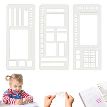 Imagem de Modelo de registro flexível feito à mão, estêncil de calendário reutilizável, conjunto de estêncil de agenda para grade de pontos, diário, calendário, desenho, listas de verificação e planejamento