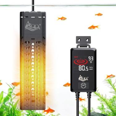 Imagem de AQQA Aquecedor submersível de aquário de 500 W para tanque de peixes de 55 a 130 galões, vidro de quartzo com controlador externo para tanque betta, lagoa de Koi, água salgada e água doce (AQ197-500W
