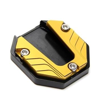 Imagem de xtensor de Pé para Descanso Lateral de Motocicleta – Placa de Apoio Antiderrapante em Alumínio, Suporte Estável para Motocicletas e Bicicletas (DOURADO)