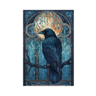 Imagem de Decoração de arte de parede da escola de bruxa, impressão em tela de corvo mágico, pôster, decoração de quarto, pinturas de presente para sala de estar, quarto, decoração sem moldura, estilo 12 x 18