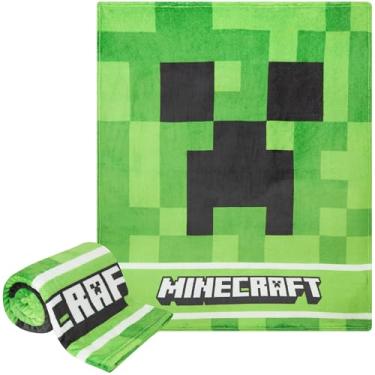 Imagem de Minecraft Cobertor de lã para crianças, adolescentes, 118 x 100 cm, verde macio, para cama, sofá, decoração de quarto de jogadores, presentes para crianças