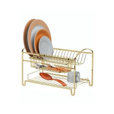 Imagem de Escorredor de Louças talheres Duplo Dourado Future 1522DD