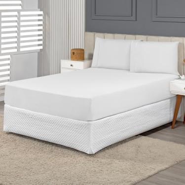 Imagem de Lençol Avulso Cama Viúva (1,88mx1,08mx30cm) Micro Percal 400 Fios Branco