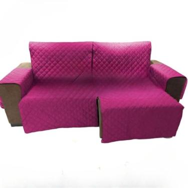 Imagem de Capa para Sofá Retrátil e Reclinável 2 Módulos - Medida Total 2,90m Incluindo Braços, Protetor Impermeável e Ajustável,(Pink)
