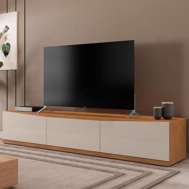 Imagem de Rack para TV Até 60 Polegadas Hans 1,80 2 Portas 1 Gaveta Off White/Cedro - Pnr Móveis