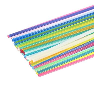 Imagem de HARFINGTON 1 conjunto (50 peças) hastes de solda de plástico 25,4 cm tiras de solda PP hastes de soldagem para para-choques de carro, caiaque, reparo diário, para-choques de plástico, cores mistas