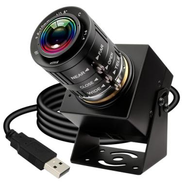 Imagem de IEights Câmera USB de 12 MP, foco variável, webcam para computador, 1080p, 120fps, zoom manual, câmera Lightburn de alta velocidade, 3,6 a 10 mm, zoom 3x, USB2.0, câmera de segurança USB varifocal
