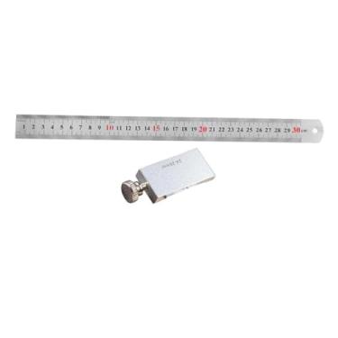 Imagem de Baoblaze Régua de aço inoxidável com de riscador, régua de metal com cursor de localização, métrica e polegada, Régua de Bloco 30cm