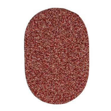 Imagem de Super Area Rugs Tapete trançado reversível rústico Farmhouse Living Interno/Externo - Feito nos EUA - Vermelho Mix 9,5 x 1,5 m Oval