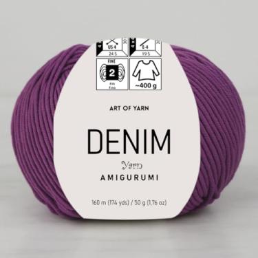 Imagem de Jeans Amigurumi Fio Arte 55% Algodão 45% Poliacrílico 50 g 174 m Macio Suave Esporte Fino (2) para Crochê, Tricô, Cobertores de Tricô, Roupas de Bebê Mais Cores (Violeta, Pacote 1)