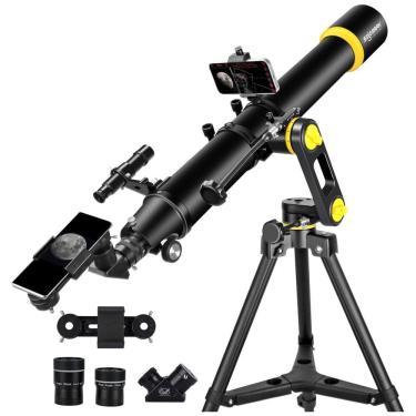 Imagem de Telescópio Profissional 90mm: Para Adultos e Iniciantes. Abertura de 90mm e Distância Focal de 1000mm. Montagem AZ Vertisteel,SOLOMARK.