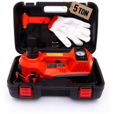 Imagem de Macaco Elétrico 5 Toneladas 12V com Bomba de Pneu Integrada para Troca de Pneus de Emergência na Estrada - Trihelper