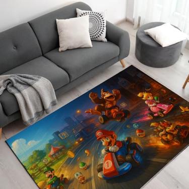 Imagem de DreamController Tapetes personalizados Mariio Karrt para sala de jogos (157,5 x 101,6 cm) | Tapetes de sala de jogos inspirados em jogos e decoração Mariio Karrt para gamers | Decoração de quarto de