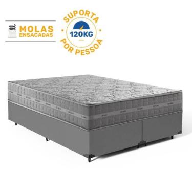 Imagem de Cama Box com Colchão de Molas Ensacadas Ultra Spring Anjos Queen 158 c