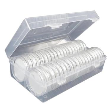 Imagem de Almencla Cápsula para moedas, suporte para medalhas, base para moedas comemorativas, suprimentos para moedas, recipiente para armazenamento de moedas, caixa